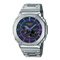 卡西欧手表 G-SHOCK  全金属系列 彩虹色点缀设计 防水防震蓝牙连接太阳能动力运动表GM-B2100PC/BPC
