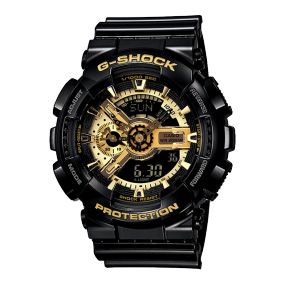 卡西欧手表 G-SHOCK 时尚潮流双显黑金系列运动手表GA-110GB-1A