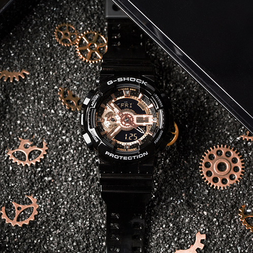 卡西欧手表 G-SHOCK  玫瑰金配色经典系列设计 防水防震运动男表GA-110MMC/700MMC