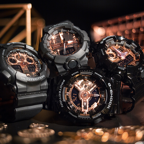 卡西欧手表 G-SHOCK  玫瑰金配色经典系列设计 防水防震运动男表GA-110MMC/700MMC