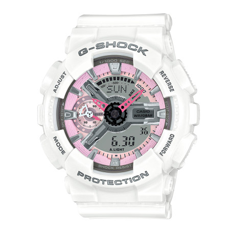 卡西欧手表 G-SHOCK G-SHOCK 女性系列 中性粉色系防水运动手表GMA-S110MP