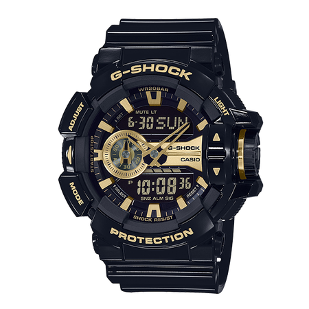 卡西欧手表 g-shock 经典黑金配色 防水防震防磁运动男表ga-400gbx