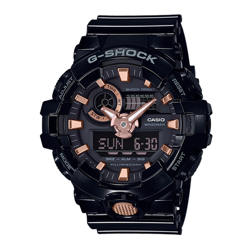 卡西欧手表 G-SHOCK  经典黑金配色 大表盘防水防震运动男表GA-710GBX