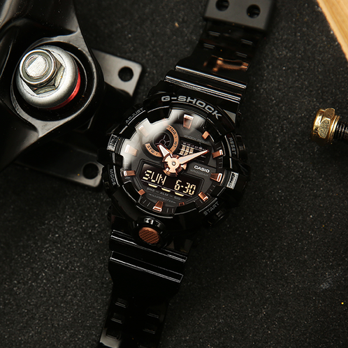 卡西欧手表 G-SHOCK  经典黑金配色 大表盘防水防震运动男表GA-710GBX