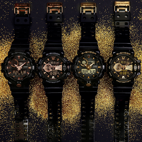 卡西欧手表 G-SHOCK  经典黑金配色 大表盘防水防震运动男表GA-710GBX