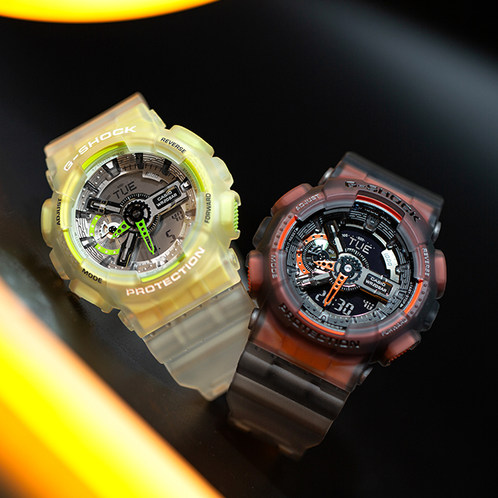 卡西欧手表 G-SHOCK  冰电之韧主题系列 透明表款  特殊表盒设计 防水防震运动男表GA-110LS