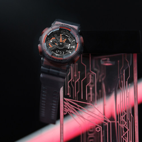 卡西欧手表 G-SHOCK  冰电之韧主题系列 透明表款  特殊表盒设计 防水防震运动男表GA-110LS