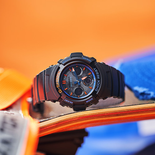 卡西欧手表 G-SHOCK  CITY BATTLE炫夜之战主题系列  防水防震运动表款AWG-M100SCT-1APRW