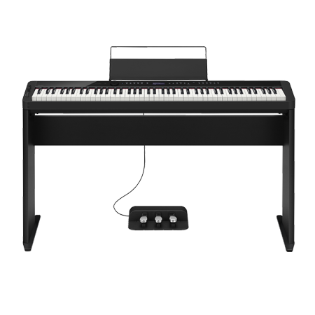 卡西欧电子乐器 电钢琴 纤薄时尚智能个性电钢琴 三角钢琴音效便携不插电电钢琴 多重演奏功能舞台表演级电钢琴（含琴架+三踏板）PX-S3000BK