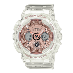 卡西欧手表 G-SHOCK 透明表款 玫瑰金表盘设计 防水防震运动女表GMA-S110SR/S120SR