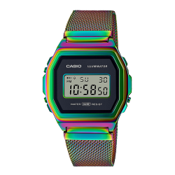 卡西欧手表 小金表 复古风设计 Rainbow设计元素手表A1000PRW-1PRD