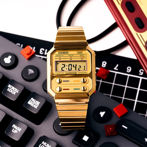 卡西欧手表 小金表  VINTAGE 复古表款  LED照明表款A100WEG