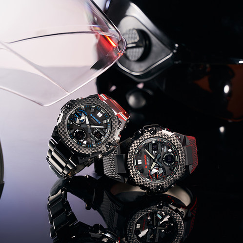卡西欧手表 G-SHOCK  G-STEEL轻薄系列  碳纤表圈 防水防震蓝牙连接太阳能动力运动表款GST-B400X