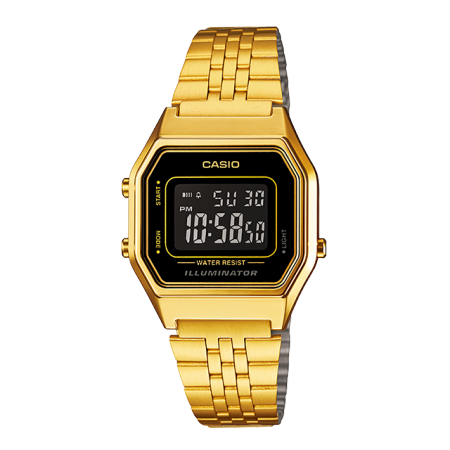 卡西欧手表 小金表 复古方形经典电子手表LA680WGA-1B