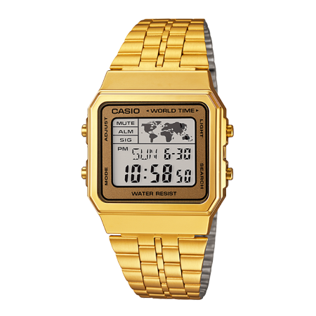 卡西欧手表 小金表 复古方形经典电子手表A500WGA-9PR