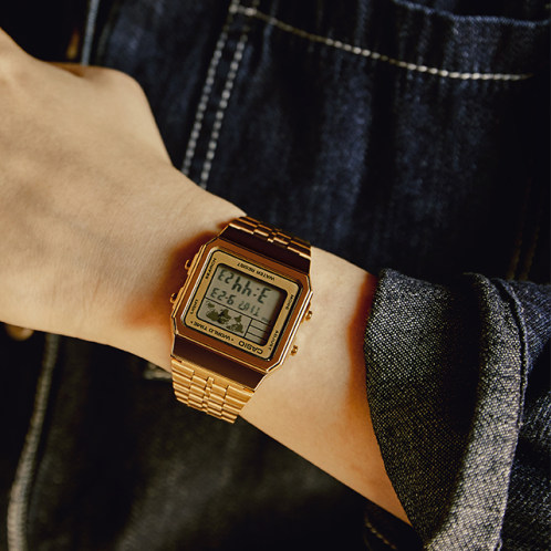 卡西欧手表 小金表  复古方形经典电子手表A500WGA-9PR