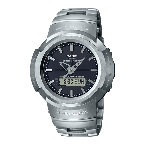 卡西欧手表 G-SHOCK  经典圆弧流线感设计 防水防震太阳能动力六局电波运动表款AWM-500