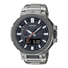 卡西欧手表 PRO TREK 马纳斯鲁峰灵感设计 专业登山防水防震六局电波太阳能动力运动男表PRX-8001YT-7PR