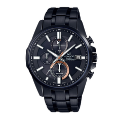 卡西欧手表 EDIFICE 艾迪斐斯太阳能动力 人造蓝宝石玻璃镜面 全黑IP涂层防水商务男表EFB-560SBC-1A