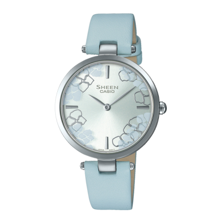 卡西欧手表 SHEEN “花”主题系列 简约设计 特殊表盒 人造蓝宝石玻璃镜面 防水优雅女表SHE-C110