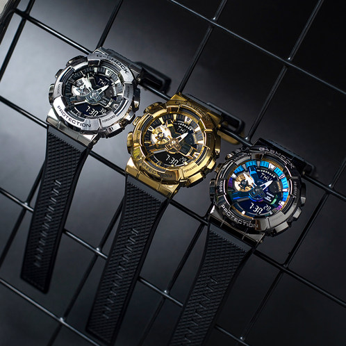 卡西欧手表 G-SHOCK  金属表壳 防水防震防磁运动时尚表款 GM-110B-1APR