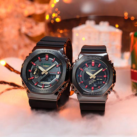 卡西欧手表 G-SHOCK 八边形表框设计 圣诞主题配色表款 防水防震运动表GM-2100CH-1APR