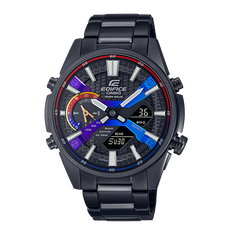 卡西欧手表 EDIFICE 艾迪斐斯渐变色设计 无反射涂层人造蓝宝石玻璃镜面 防水商务男表ECB-S100YHG-1APR