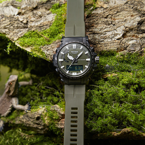 卡西欧手表 PRO TREK  生物树脂 环保表款 防水太阳能动力六局电波运动男表PRW-61