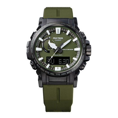 卡西欧手表 PRO TREK  生物树脂 环保表款 防水太阳能动力六局电波运动男表PRW-61