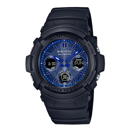 卡西欧手表 G-SHOCK “蓝色腰果花”硬碰硬主题系列  防震防水表款AWG-M100SBP-1APR