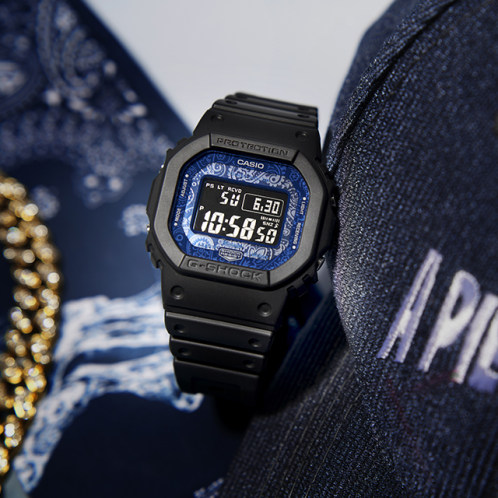 卡西欧手表 G-SHOCK  “蓝色腰果花”硬碰硬主题系列  防震防水表款GW-B5600BP-1PR