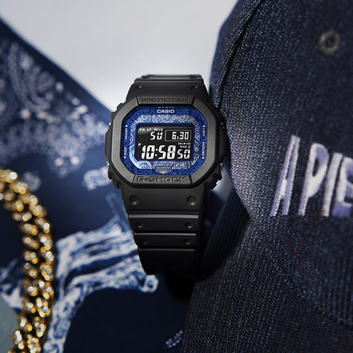 卡西欧手表 G-SHOCK  “蓝色腰果花”硬碰硬主题系列  防震防水表款GW-B5600BP-1PR