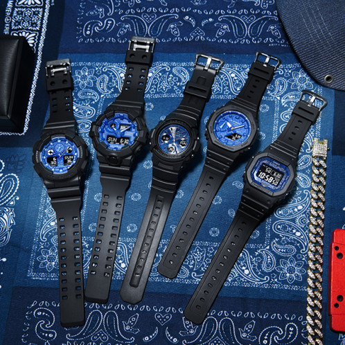 卡西欧手表 G-SHOCK  “蓝色腰果花”硬碰硬主题系列  防震防水表款GW-B5600BP-1PR