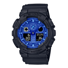 卡西欧手表 G-SHOCK “蓝色腰果花”硬碰硬主题系列  防震防水表款GA-100BP-1APR