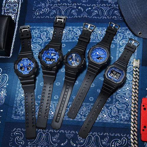 卡西欧手表 G-SHOCK  “蓝色腰果花”硬碰硬主题系列  防震防水表款GA-700BP-1APR