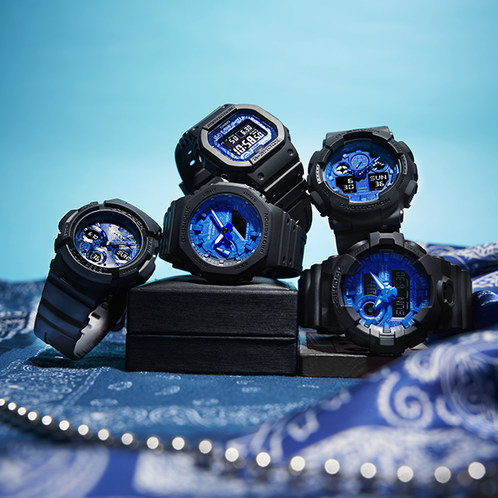 卡西欧手表 G-SHOCK  “蓝色腰果花”硬碰硬主题系列  防震防水表款GA-700BP-1APR
