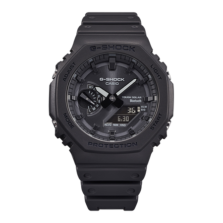 卡西欧手表 G-SHOCK 【明星同款】极简八边形表盘设计  双显轻薄表款 防水防震太阳能动力蓝牙连接运动男表GA-B2100
