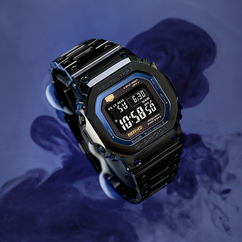 卡西欧手表 G-SHOCK  MR-G系列 “青墨"主题 日本山形工厂高端生产线 工匠技艺 防水防震六局电波太阳能动力男表MRG-B5000BA-1DR