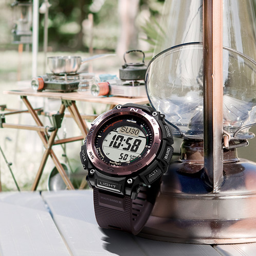 卡西欧手表 PRO TREK  专业登山防水六局电波太阳能动力运动男表PRW-3400