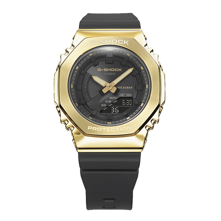 卡西欧手表 G-SHOCK 女性系列 “黄金时代”新黑金系列 限量飞盘赠品 金属表盘 防水防震运动表款GM-S5600GB/GM-S2100GB