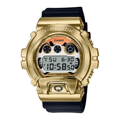 卡西欧手表 G-SHOCK  达摩不倒翁主题系列金色配色 特殊背刻 防水防震运动表款DW-6900GDA-9PRD/GM-6900GDA-9PRD