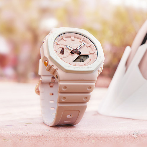 卡西欧手表 G-SHOCK  潮流PINK系列 合作/联名款 特殊礼盒包装 防水防震运动表款GA-2110SL/DW-5610SL
