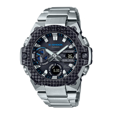 卡西欧手表 G-SHOCK G-STEEL轻薄系列  碳纤表圈 防水防震蓝牙连接太阳能动力运动表款GST-B400X