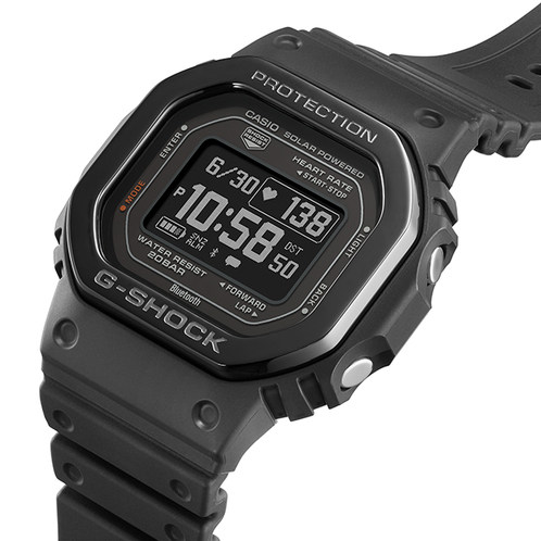 卡西欧手表 G-SHOCK  心率血氧测量计步功能 防水防震太阳能动力运动表款DW-H5600MB