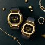 卡西欧手表 对表系列  “黄金时代”新黑金系列 金属表盘 防水防震对表GM-5600G-9PRB&GM-S5600GB-1PR