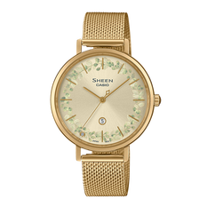 卡西欧手表 SHEEN Flower Wreath系列 人造蓝宝石玻璃镜面防水优雅女表SHE-4539