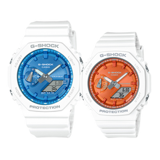 卡西欧手表 对表系列 "冬日璀璨"主题系列 防水防震时尚运动表款GA-2100WS-7APR&GMA-S2100WS-7APR