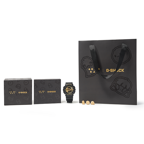 卡西欧手表 G-SHOCK  GOODBAI联名PIN趣礼盒 时尚潮流双显黑金系列运动手表GA-110GB-1APRGB