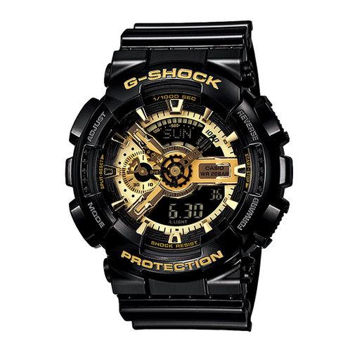 卡西欧手表 G-SHOCK  GOODBAI联名PIN趣礼盒 时尚潮流双显黑金系列运动手表GA-110GB-1APRGB