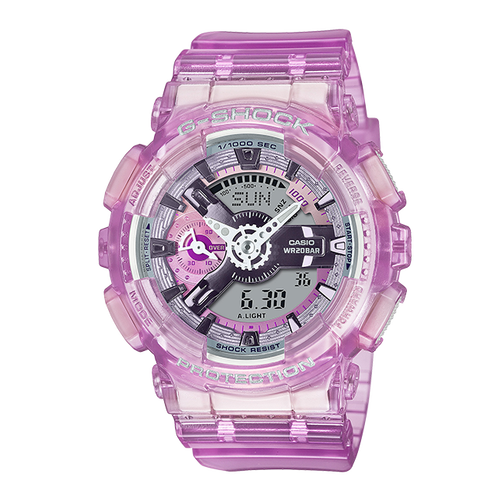 卡西欧手表 G-SHOCK  透明表款 防水防震运动女表GMA-S110VW